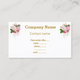 WHITE GOLD FLORAL MODERN BUSINESS CARD VISITENKARTE