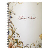 White Gold Floral Notebook Notizblock (Vorderseite)
