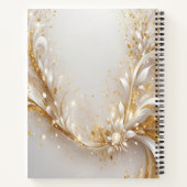 White Gold Floral Notebook Notizblock (Rückseite)