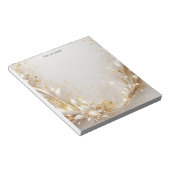 White Gold Floral Notepad Notizblock (angewinkelt)