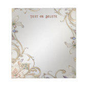 White Gold Floral Notepad Notizblock (Vorderseite)