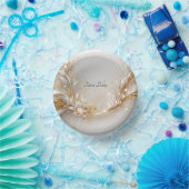 White Gold Floral Pappteller (Party)