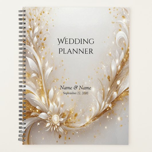 White Gold Floral Planner Planer (Vorderseite)