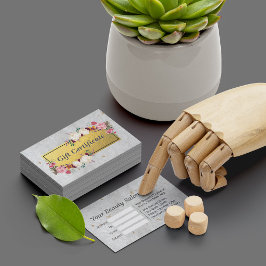 White Gold Floral Salon Boutique Geschenkgutschein Rabattkarte