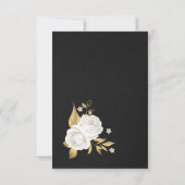 White gold floral schwarz Danke Karte (Rückseite)