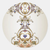 White Gold Floral Sticker (Vorderseite)