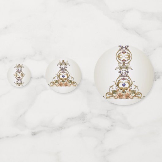 White Gold Floral Table Confetti Konfetti (Vorderseiten)