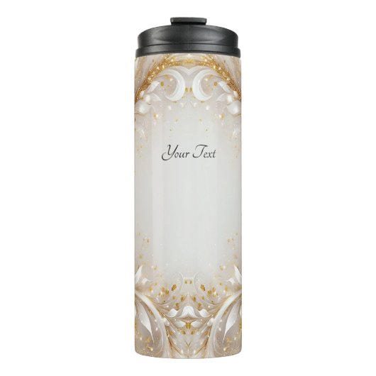 White Gold Floral Therbler Thermosbecher (Vorderseite)