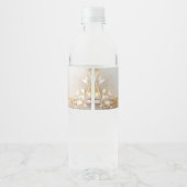 White Gold Floral Water Flasche Wasserflaschenetikett (Rückseite)