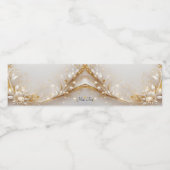 White Gold Floral Water Flasche Wasserflaschenetikett (Einzelnes Label)