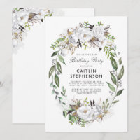 White Gold Floral Wreath Elegante Geburtstagsparty