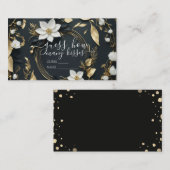 White Gold Floral Wreath Wedding Brautparty Begleitkarte (Vorne/Hinten)