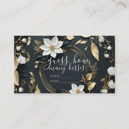 White Gold Floral Wreath Wedding Brautparty Begleitkarte (Vorderseite)