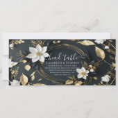 White Gold Floral Wreath Wedding Head Table Sign (Rückseite)