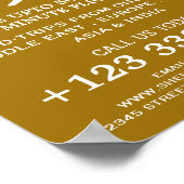 White & Gold Flugzeug Icon, Werbung für Fluggesell Poster (Ecke)