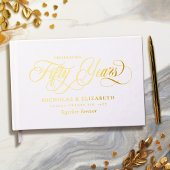 White Gold Foil 50. Hochzeitstag Gästebuch