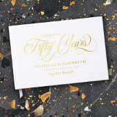 White Gold Foil 50. Hochzeitstag Gästebuch