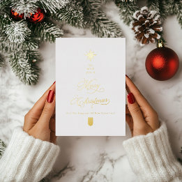 White Gold Foil Christmas Card Folien Feiertagskarte