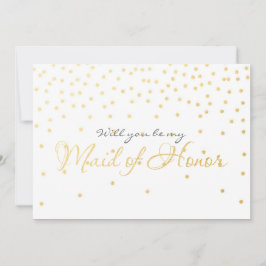 White & Gold Foil Confetti Dots TRAUZEUGIN Karte