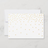 White & Gold Foil Confetti Dots Wedding RSVP Card Karte (Rückseite)