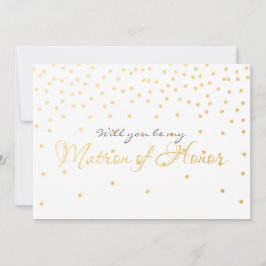 White Gold Foil Confetti MATRON OF EONOR Card Einladung