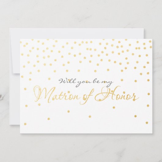 White Gold Foil Confetti MATRON OF EONOR Card Einladung (Vorderseite)