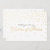 White Gold Foil Confetti MATRON OF EONOR Card Einladung (Vorne/Hinten)
