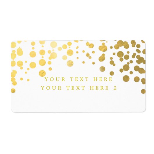 White & Gold Foil Confetti Modern Package Label (Vorne)