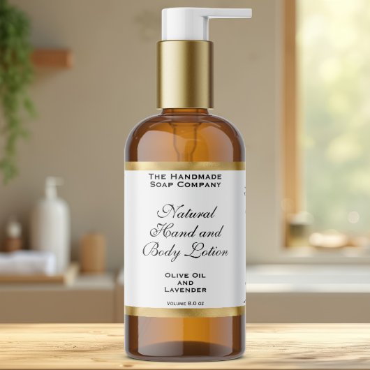 White & Gold Foil Cosmetics Bottle Label Rechteckiger Aufkleber