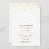 White & Gold Foil Dots Moderne Hochzeitseinladung Einladung (Vorne/Hinten)