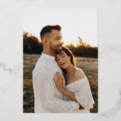 White gold foil monogram rehearsal dinner folieneinladung (Rückseite)