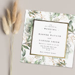 White Gold Foil Rahmen | Boho Botanischer Eukalypt Einladung<br><div class="desc">White Gold Foil Rahmen | Boho Botanical Eukalyptus Wedding Einladung</div>