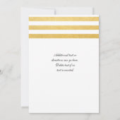 White & Gold Foil Striped Chic Hochzeitseinladung Einladung (Rückseite)