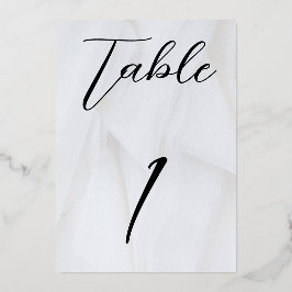 White/Gold Foil Table Card Nr. 1 Folieneinladung