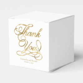 White & Gold Foil Vielen Dank für Ihre kalligraphi Geschenkschachtel