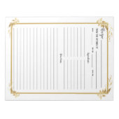 White Gold Foliage Rezept Binder Notepad Notizblock (Vorderseite)