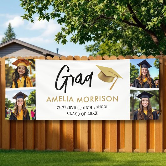 White Gold Foto Collage Graduate Abschluss Banner