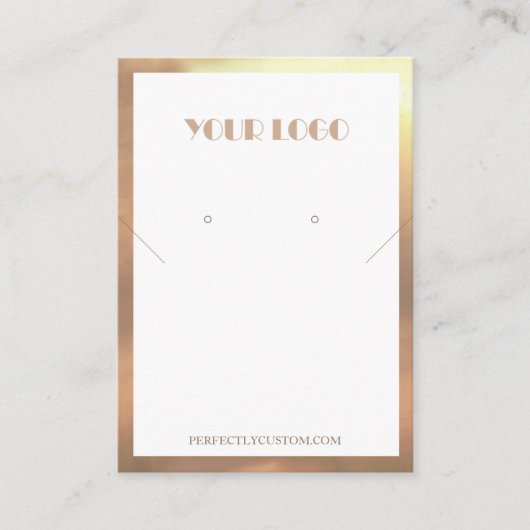 White Gold Frame Moderne Halsketten Ohrringe Visitenkarte (Vorderseite)