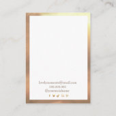 White Gold Frame Moderne Halsketten Ohrringe Visitenkarte (Rückseite)