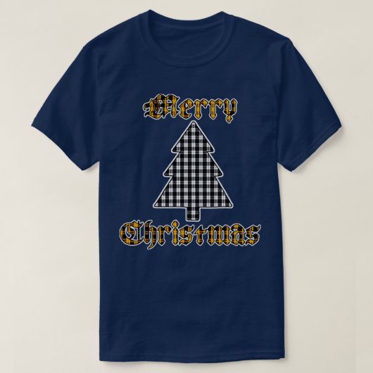 White Gold Frohe Weihnachten Kariert dunkelfarbene T-Shirt (Design vorne)