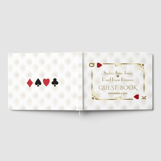 White Gold Gatsby Casino Las Vegas Poker Hochzeit Gästebuch (Voll)
