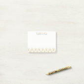 White & Gold Geometric Art-Deko-Muster Post-it Klebezettel (Auf Schreibtisch)