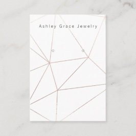 White Gold Geometric Earring Display Card Visitenkarte
