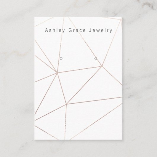 White Gold Geometric Earring Display Card Visitenkarte (Vorderseite)