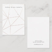 White Gold Geometric Earring Display Card Visitenkarte (Vorne/Hinten)