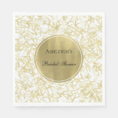 White Gold Glam Confetti Brautparty Serviette (Vorderseite)