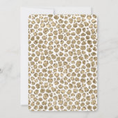 White Gold Glam Glitzer Glitz Leopard Print Einladung (Rückseite)