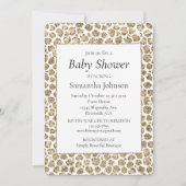 White Gold Glam Glitzer Glitz Leopard Print Einladung (Vorderseite)