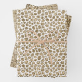 White Gold Glam Glitzer Glitz Leopard Print Geschenkpapier Set (Beispiel)