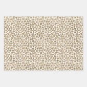 White Gold Glam Glitzer Glitz Leopard Print Geschenkpapier Set (Vorderseite)